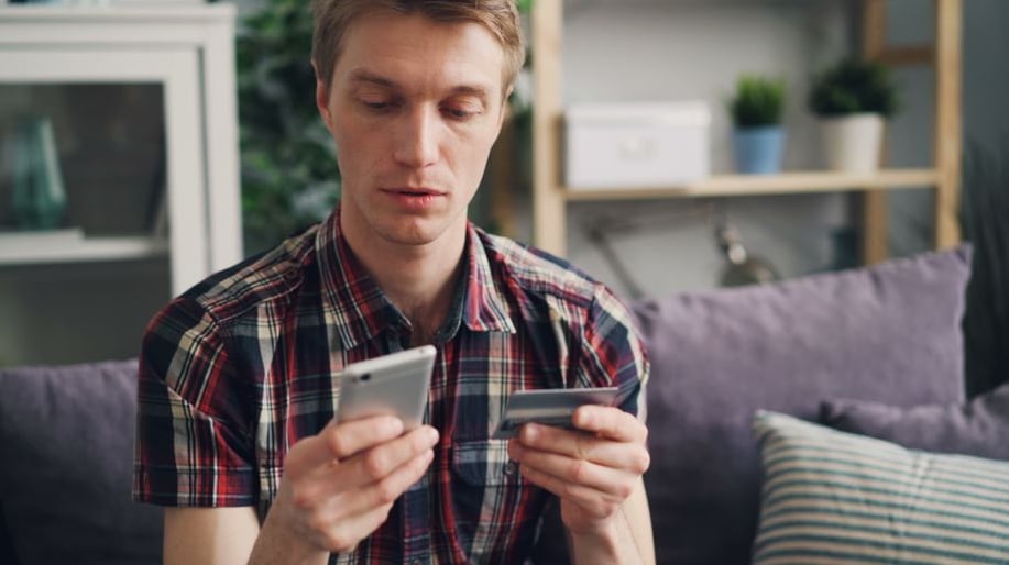 Pet owner reviewing monthly spending on a phone